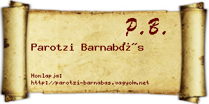 Parotzi Barnabás névjegykártya
